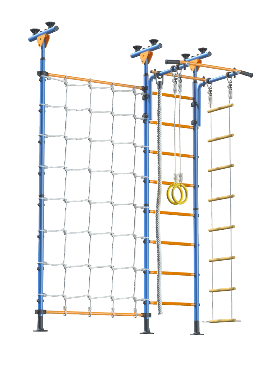 Шведская стенка Пол-Потолок с сеткой для лазания